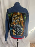 Vintage Upcycled Denim Tiger Jacket